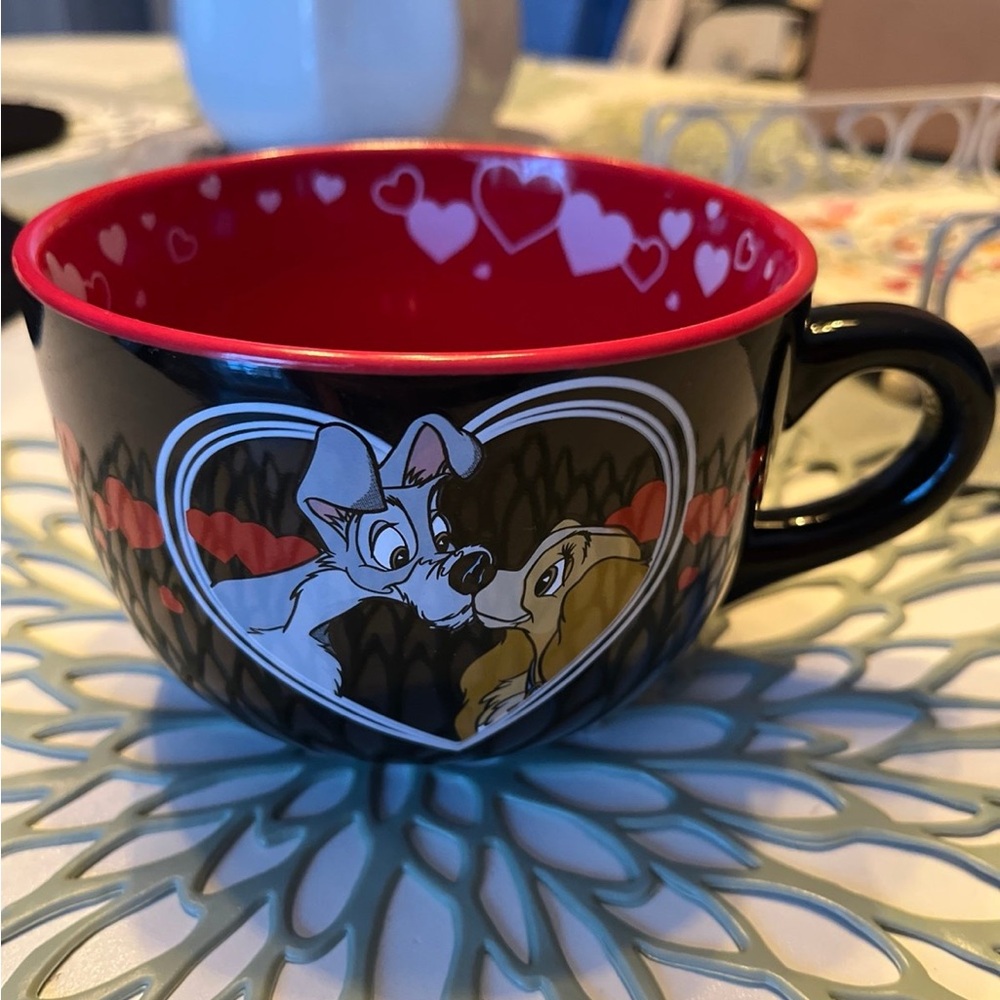 Disney Black Mug with Lady and the Tramp Design